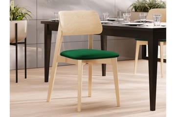 Ferrara Matstol i Trä med Tygdetaljer - Grön|Beige - Möbler - Stolar & fåtöljer - Matstol & köksstol
