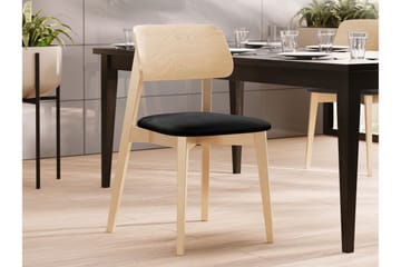 Ferrara Matstol i Trä med Tygdetaljer - Svart|Beige - Möbler - Stolar & fåtöljer - Matstol & köksstol