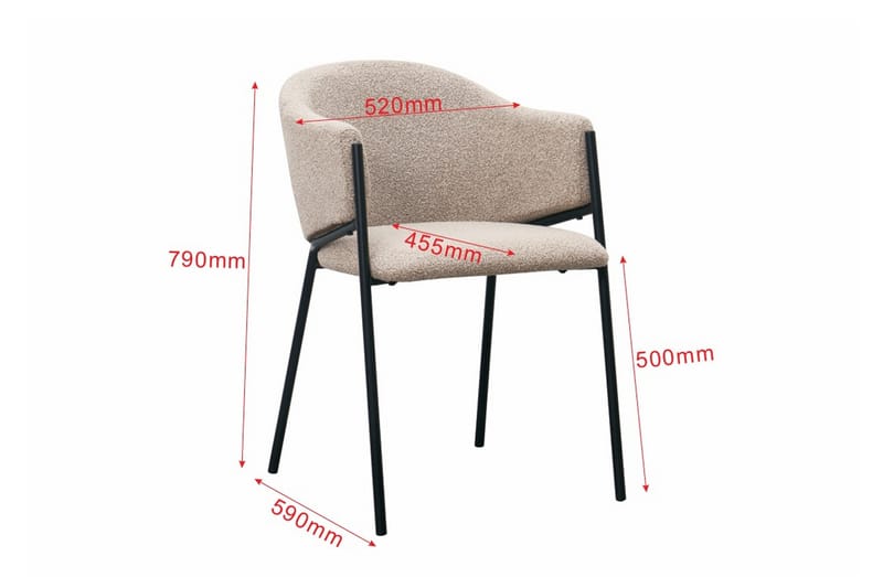 Filip Matstol - Taupe Bouclé - Möbler - Stolar & fåtöljer - Matstol & köksstol