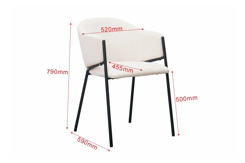 Filip Matstol - Vit Bouclé - Möbler - Stolar & fåtöljer - Matstol & köksstol