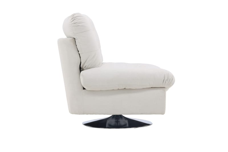 Florens Modern Oval Fåtölj i Tyg med Metallunderrede - Offwhite - Möbler - Stolar & fåtöljer - Fåtölj