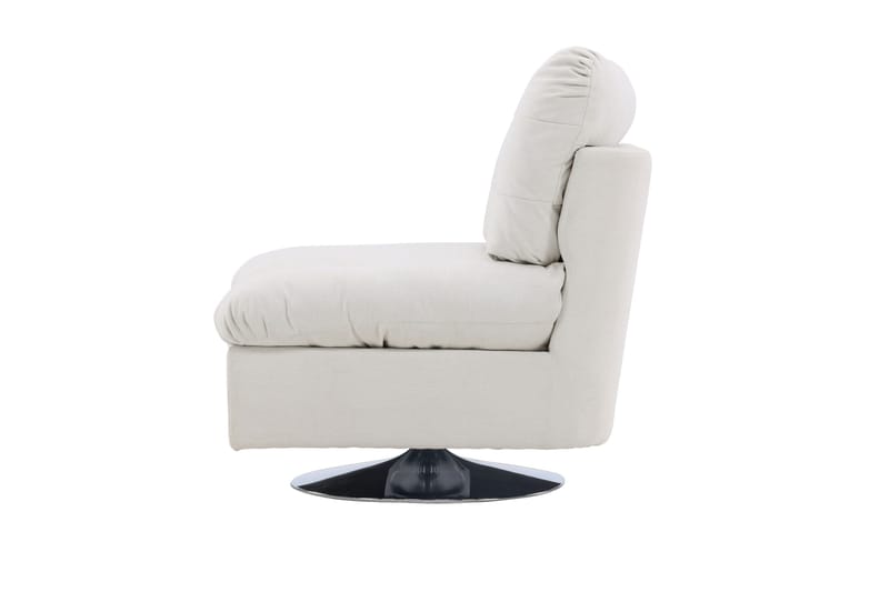 Florens Modern Oval Fåtölj i Tyg med Metallunderrede - Offwhite - Möbler - Stolar & fåtöljer - Fåtölj