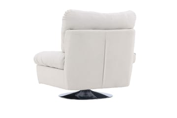 Florens Modern Oval Fåtölj i Tyg med Metallunderrede - Offwhite - Möbler - Stolar & fåtöljer - Fåtölj