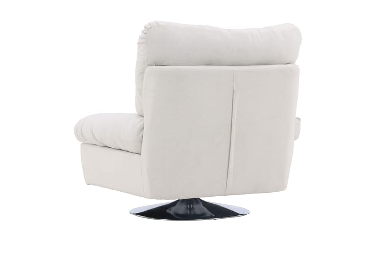 Florens Modern Oval Fåtölj i Tyg med Metallunderrede - Offwhite - Möbler - Stolar & fåtöljer - Fåtölj