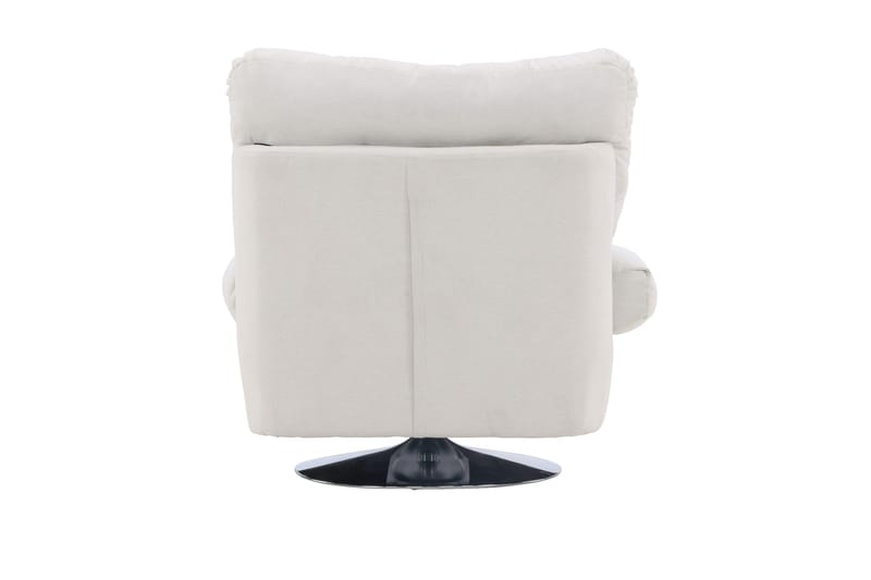 Florens Modern Oval Fåtölj i Tyg med Metallunderrede - Offwhite - Möbler - Stolar & fåtöljer - Fåtölj