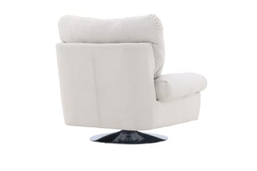 Florens Modern Oval Fåtölj i Tyg med Metallunderrede - Offwhite - Möbler - Stolar & fåtöljer - Fåtölj