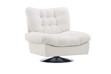 Florens Modern Oval Fåtölj i Tyg med Metallunderrede - Offwhite - Möbler - Stolar & fåtöljer - Fåtölj