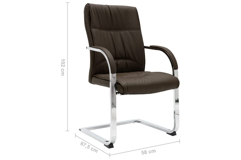 Fribärande kontorsstol brun konstläder - Brun - Kontorsstol & skrivbordsstol