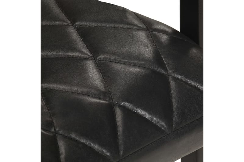 Fribärande matstolar 2 st svart äkta läder - Svart - Matstol & köksstol
