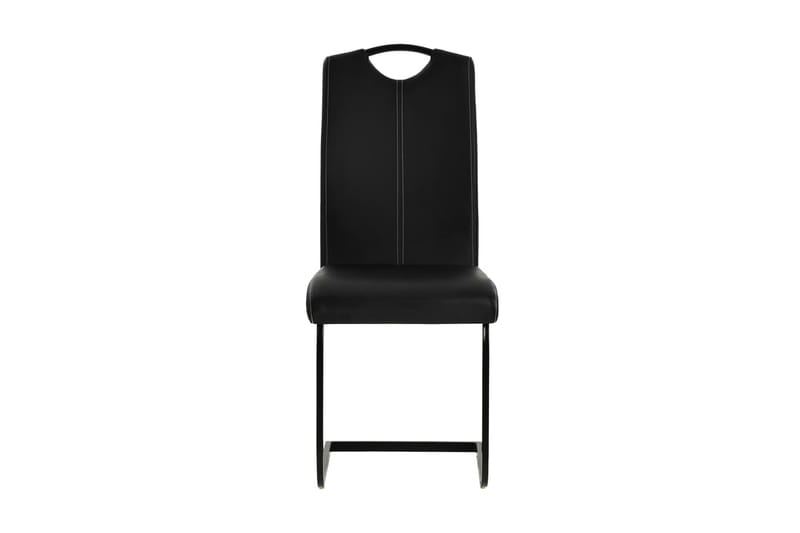 Fribärande matstolar 2 st svart konstläder - Svart - Matstol & köksstol