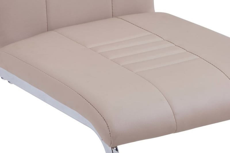 Fribärande matstolar 4 st cappuccino konstläder - Brun - Matstol & köksstol