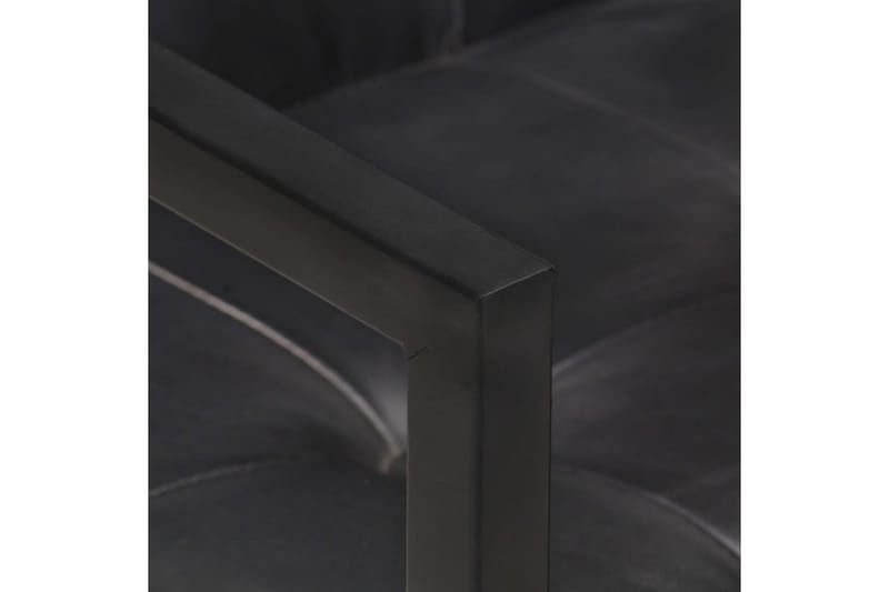 Fribärande matstolar 6 st svart äkta läder - Svart - Matstol & köksstol