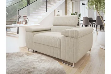 Gabina Modern Fåtölj i Tyg med Metallben - Beige - Möbler - Stolar & fåtöljer - Fåtölj