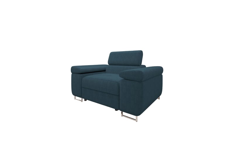 Gabina Modern Fåtölj i Tyg med Metallben, Blå