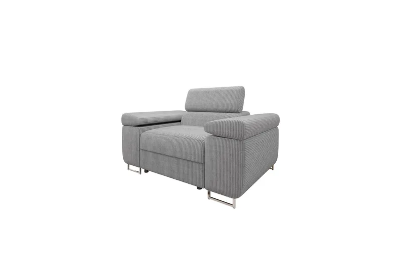 Gabina Modern Fåtölj i Tyg med Metallben, Grå