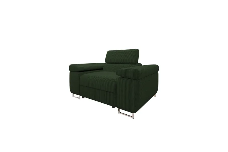 Gabina Modern Fåtölj i Tyg med Metallben, Grön
