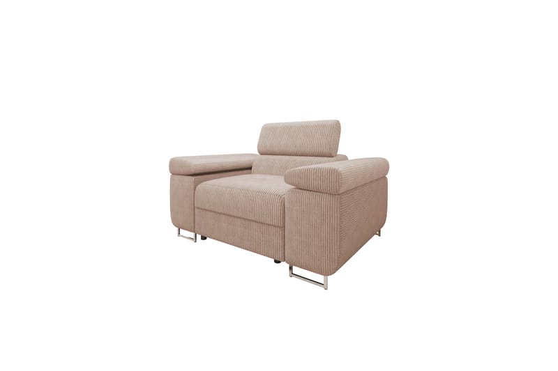 Gabina Modern Fåtölj i Tyg med Metallben, Rosa
