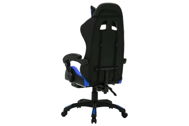 Gamingstol med RGB LED-lampor blå och svart konstläder - Flerfärgad - Möbler - Stolar & fåtöljer - Kontorsstol & skrivbordsstol