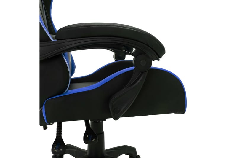 Gamingstol med RGB LED-lampor blå och svart konstläder - Flerfärgad - Möbler - Stolar & fåtöljer - Kontorsstol & skrivbordsstol