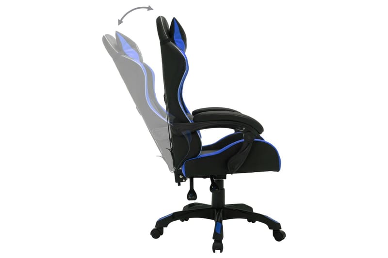 Gamingstol med RGB LED-lampor blå och svart konstläder - Flerfärgad - Möbler - Stolar & fåtöljer - Kontorsstol & skrivbordsstol