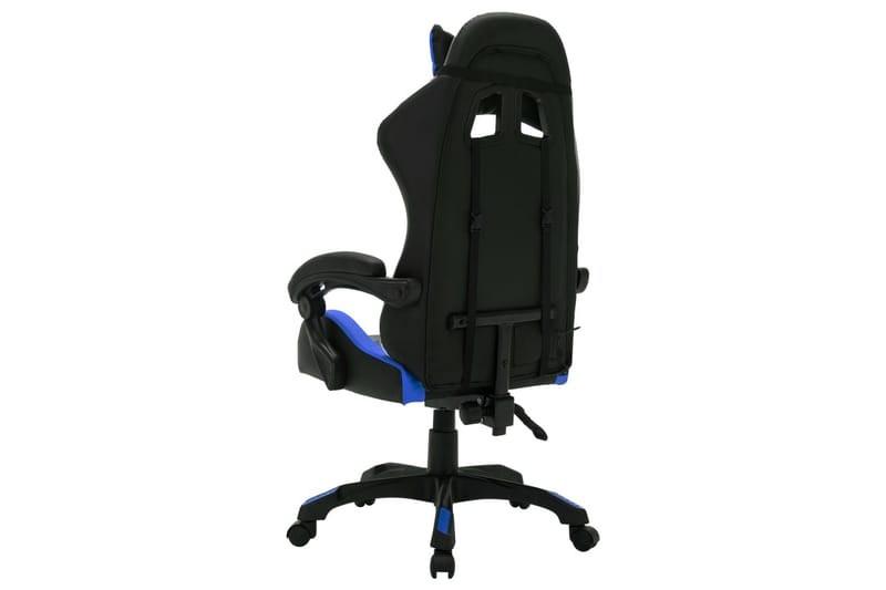 Gamingstol med RGB LED-lampor blå och svart konstläder - Flerfärgad - Möbler - Stolar & fåtöljer - Kontorsstol & skrivbordsstol