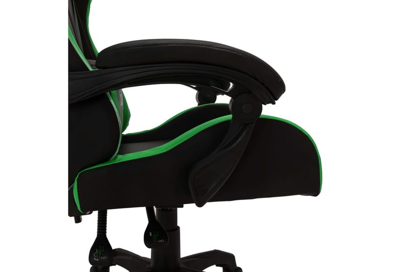 Gamingstol med RGB LED-lampor grön och svart konstläder - Flerfärgad - Möbler - Stolar & fåtöljer - Kontorsstol & skrivbordsstol