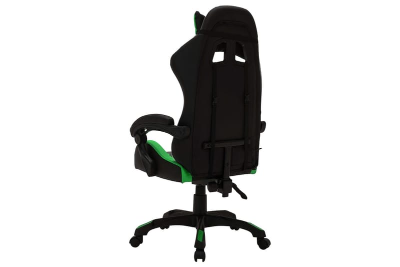 Gamingstol med RGB LED-lampor grön och svart konstläder - Flerfärgad - Möbler - Stolar & fåtöljer - Kontorsstol & skrivbordsstol
