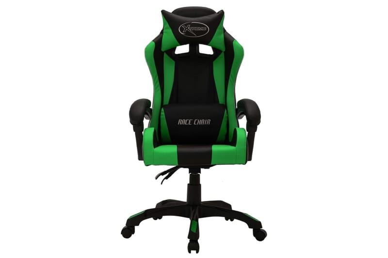 Gamingstol med RGB LED-lampor grön och svart konstläder - Flerfärgad - Möbler - Stolar & fåtöljer - Kontorsstol & skrivbordsstol
