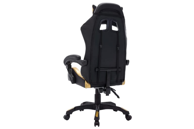 Gamingstol med RGB LED-lampor guld och svart konstläder - Flerfärgad - Möbler - Stolar & fåtöljer - Kontorsstol & skrivbordsstol