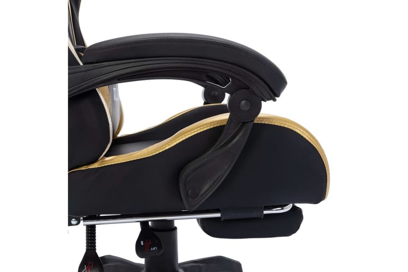 Gamingstol med RGB LED-lampor guld och svart konstläder - Flerfärgad - Möbler - Stolar & fåtöljer - Kontorsstol & skrivbordsstol