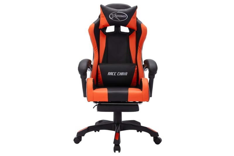Gamingstol med RGB LED-lampor orange och svart konstläder - Flerfärgad - Möbler - Stolar & fåtöljer - Kontorsstol & skrivbordsstol