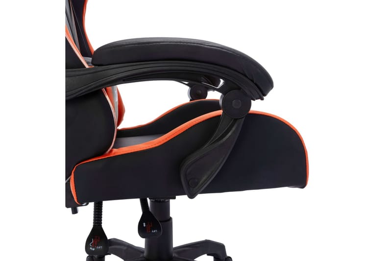 Gamingstol med RGB LED-lampor orange och svart konstläder - Flerfärgad - Möbler - Stolar & fåtöljer - Kontorsstol & skrivbordsstol