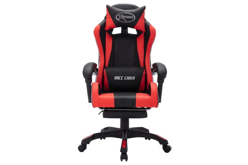 Gamingstol med RGB LED-lampor röd och svart konstläder - Flerfärgad - Möbler - Stolar & fåtöljer - Kontorsstol & skrivbordsstol
