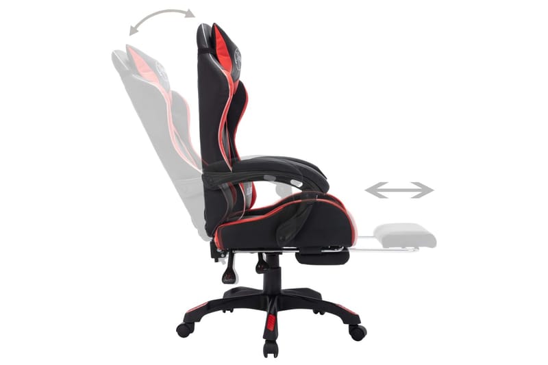 Gamingstol med RGB LED-lampor röd och svart konstläder - Flerfärgad - Möbler - Stolar & fåtöljer - Kontorsstol & skrivbordsstol