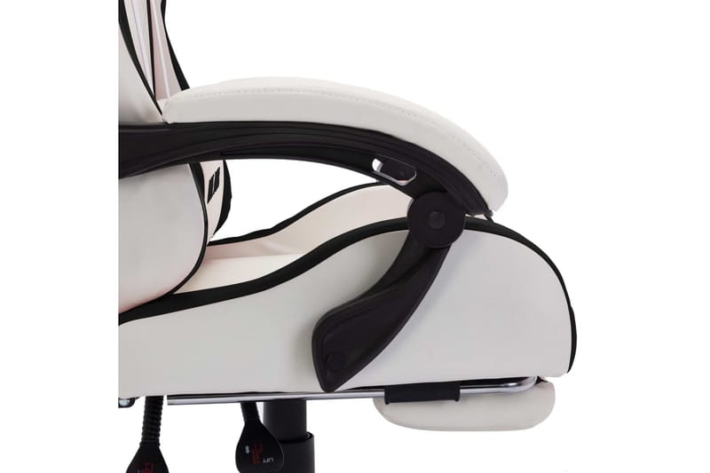 Gamingstol med RGB LED-lampor svart och vit konstläder - Flerfärgad - Kontorsstol & skrivbordsstol - Gamingstol