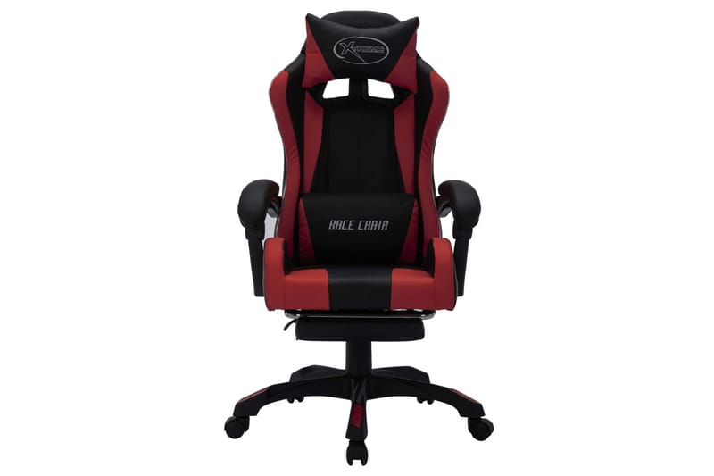 Gamingstol med RGB LED-lampor vinröd och svart konstläder - Flerfärgad - Möbler - Stolar & fåtöljer - Kontorsstol & skrivbordsstol