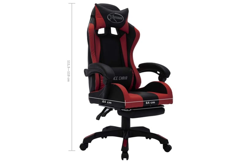 Gamingstol med RGB LED-lampor vinröd och svart konstläder - Flerfärgad - Möbler - Stolar & fåtöljer - Kontorsstol & skrivbordsstol
