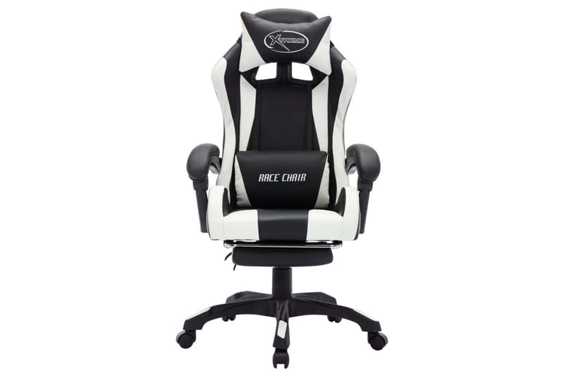 Gamingstol med RGB LED-lampor vit och svart konstläder - Flerfärgad - Möbler - Stolar & fåtöljer - Kontorsstol & skrivbordsstol
