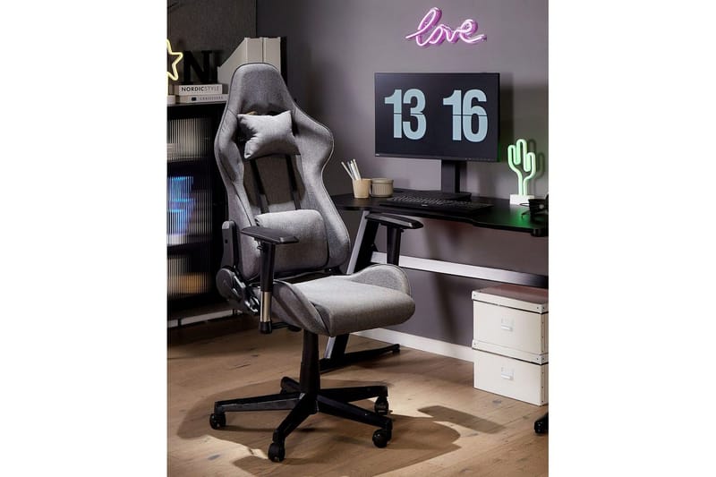 Gamingstol Warrior Grå/svart - Grå/svart - Möbler - Stolar & fåtöljer - Kontorsstol & skrivbordsstol