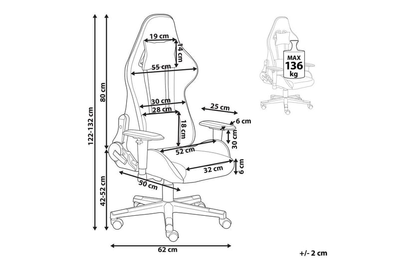 Gamingstol Warrior Svart - Svart - Möbler - Stolar & fåtöljer - Kontorsstol & skrivbordsstol
