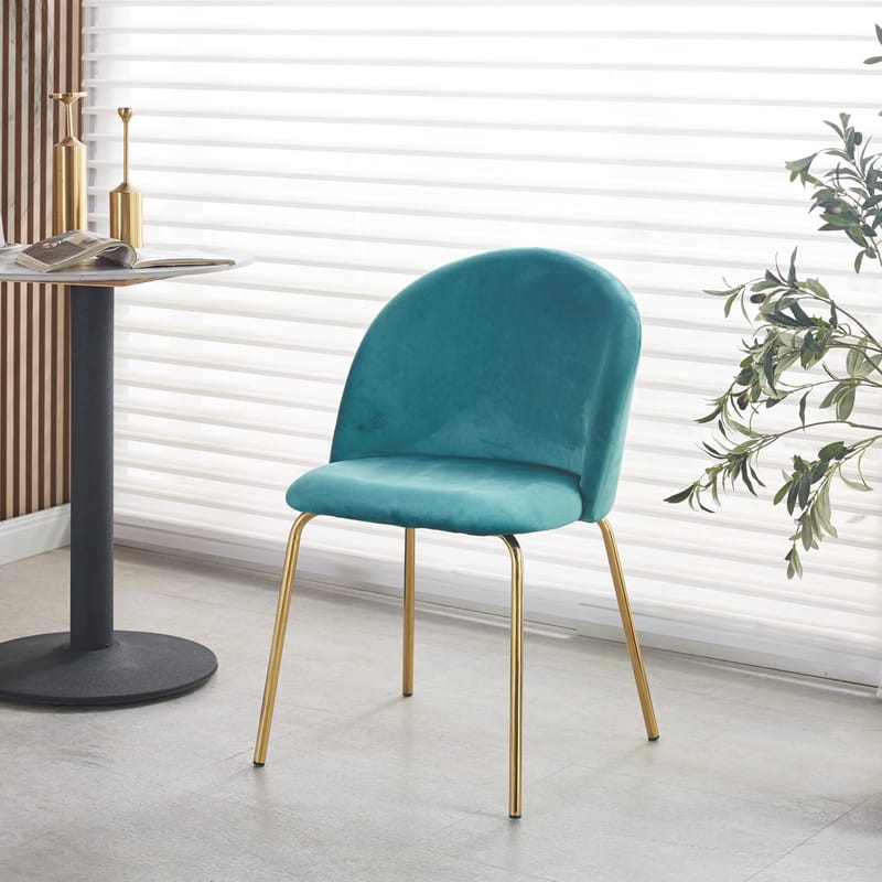 Giovani stol i grön sammet med ben i mässing - Antikgrön - Möbler - Stolar & fåtöljer - Matstol & köksstol