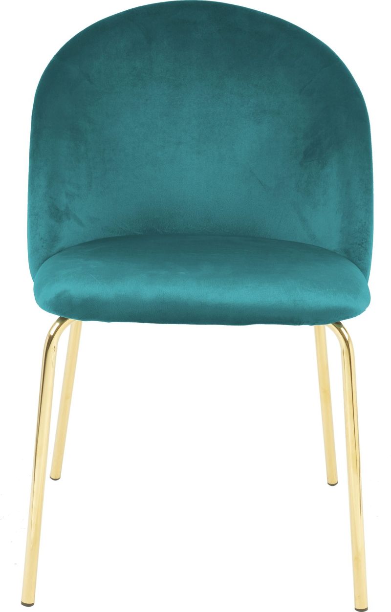 Giovani stol i grön sammet med ben i mässing, Antikgrön