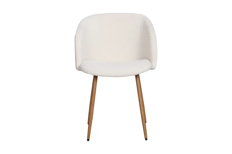 Greya Matstol med armstöd - Vit Bouclé / Metallben Brun - Möbler - Stolar & fåtöljer - Matstol & köksstol