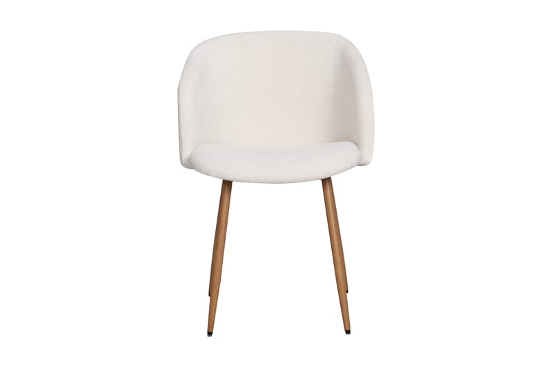 Greya Matstol med armstöd - Vit Bouclé / Metallben Brun - Möbler - Stolar & fåtöljer - Matstol & köksstol