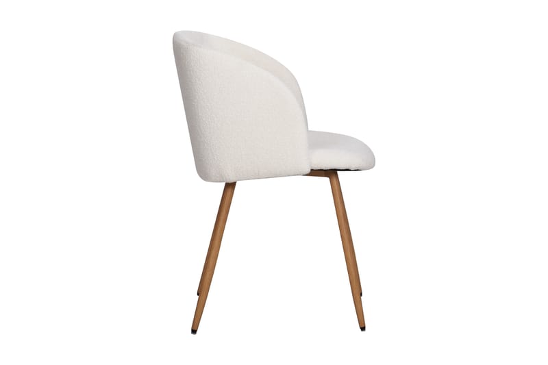 Greya Matstol med armstöd - Vit Bouclé / Metallben Brun - Möbler - Stolar & fåtöljer - Matstol & köksstol