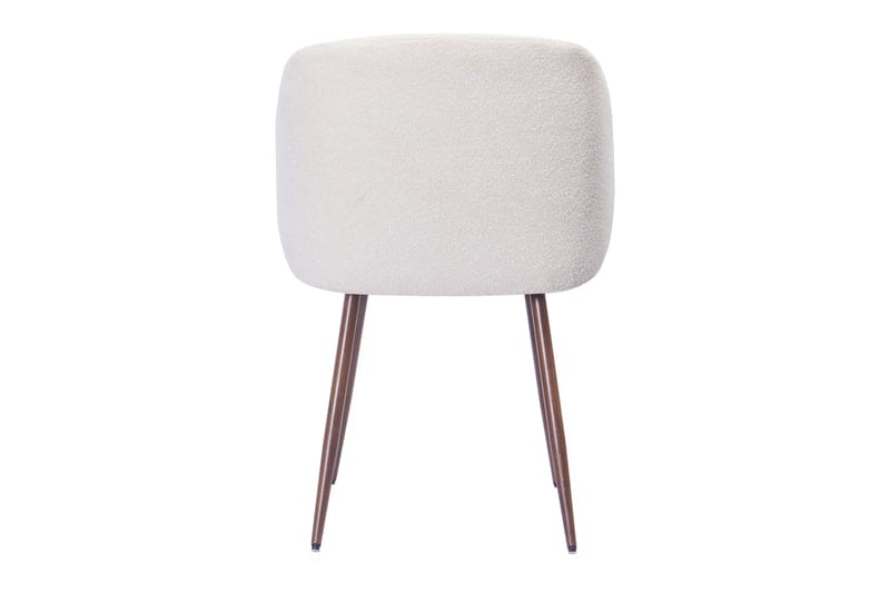Greya Matstol med armstöd - Vit Bouclé / Metallben Valnöt - Möbler - Stolar & fåtöljer - Matstol & köksstol