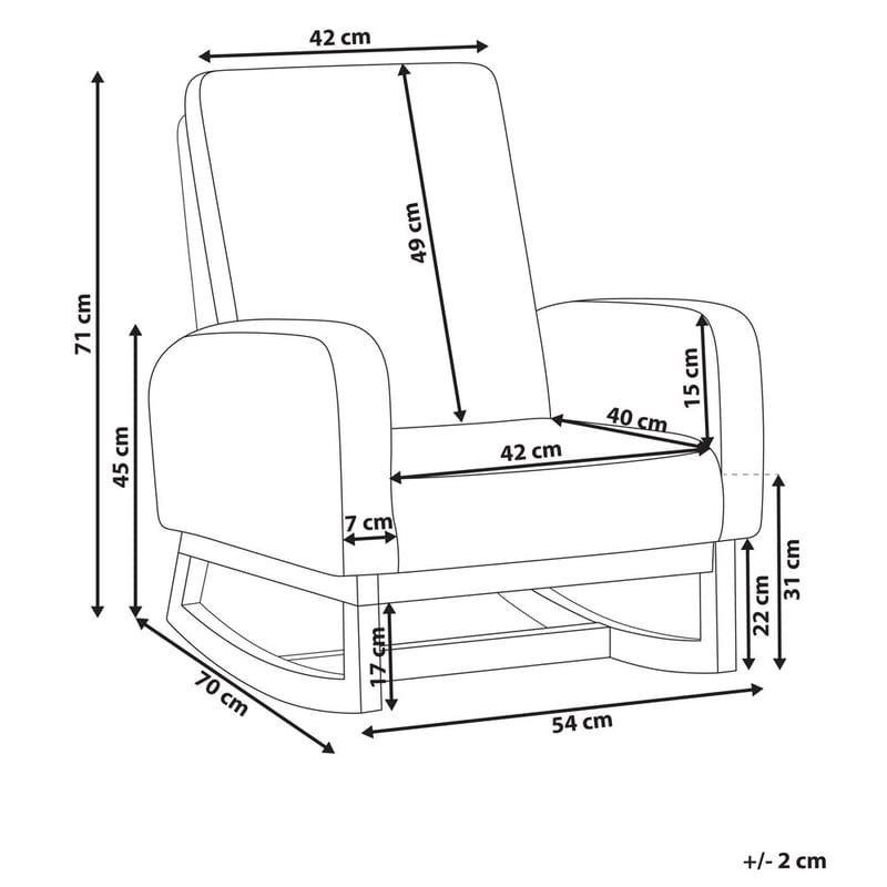 Gungfåtölj Norby - Beige, ljust trä - Möbler - Stolar & fåtöljer - Gungstol