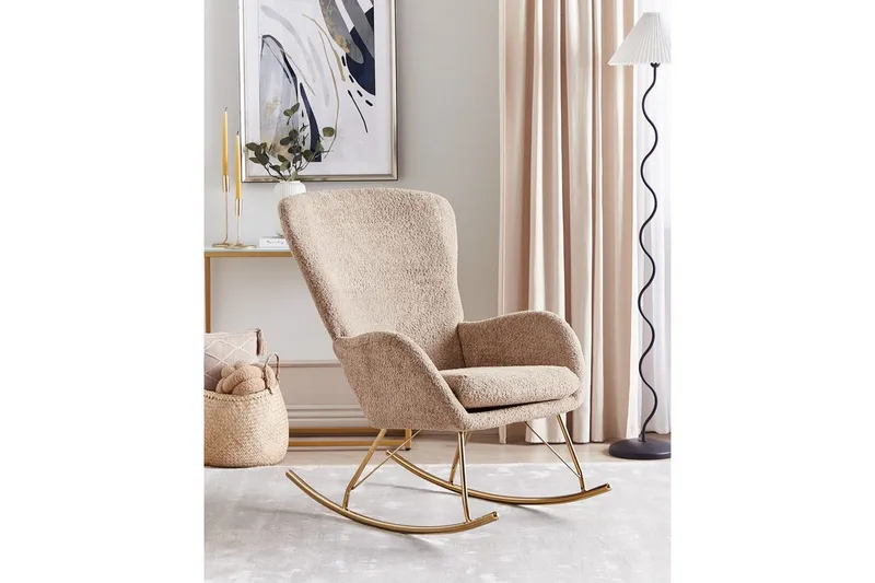 Gungstol Anaset - Beige, guld - Möbler - Stolar & fåtöljer - Fåtölj