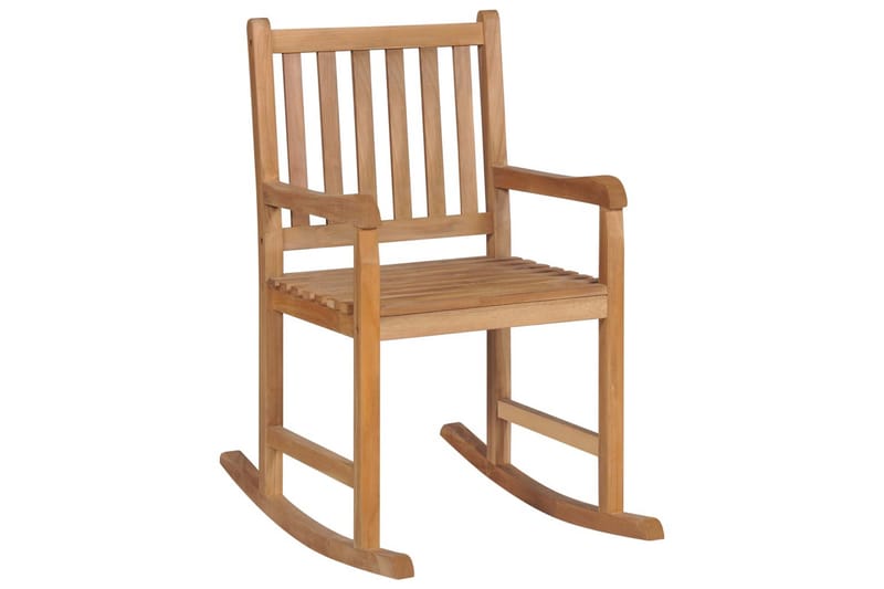 Gungstol med svart dyna massiv teak - Svart - Möbler - Stolar & fåtöljer - Gungstol