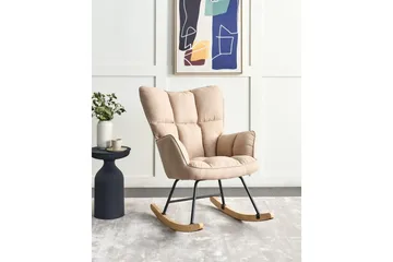 Gungstol Oulu - Beige, svart, ljust trä - Möbler - Stolar & fåtöljer - Fåtölj